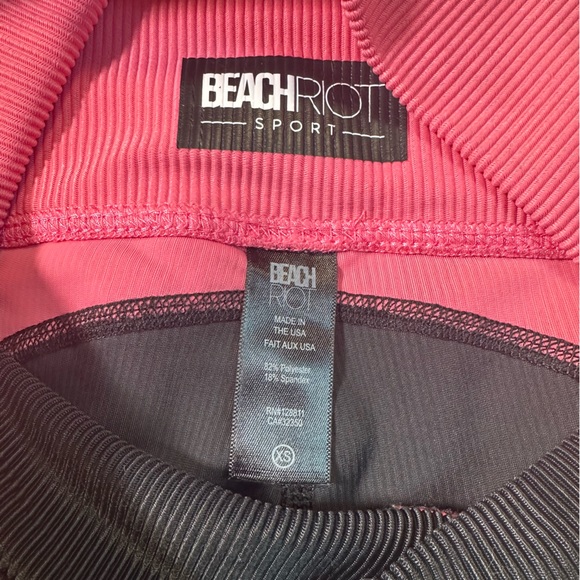 Women’s Beach Riot Sport Activewear Colorblock Ribbed Legging Black + Cantaloupe - Picture 4 of 4